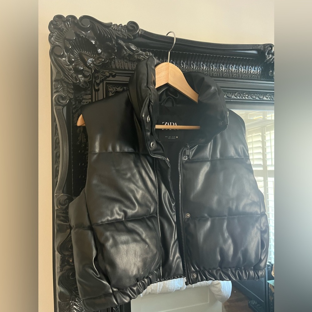 Zara Cropped Faux Leather Jacket